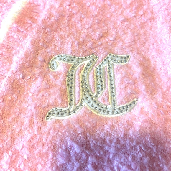 Juicy Couture pink shiny logo bouclé knit cardigan NWT - Picture 5 of 12